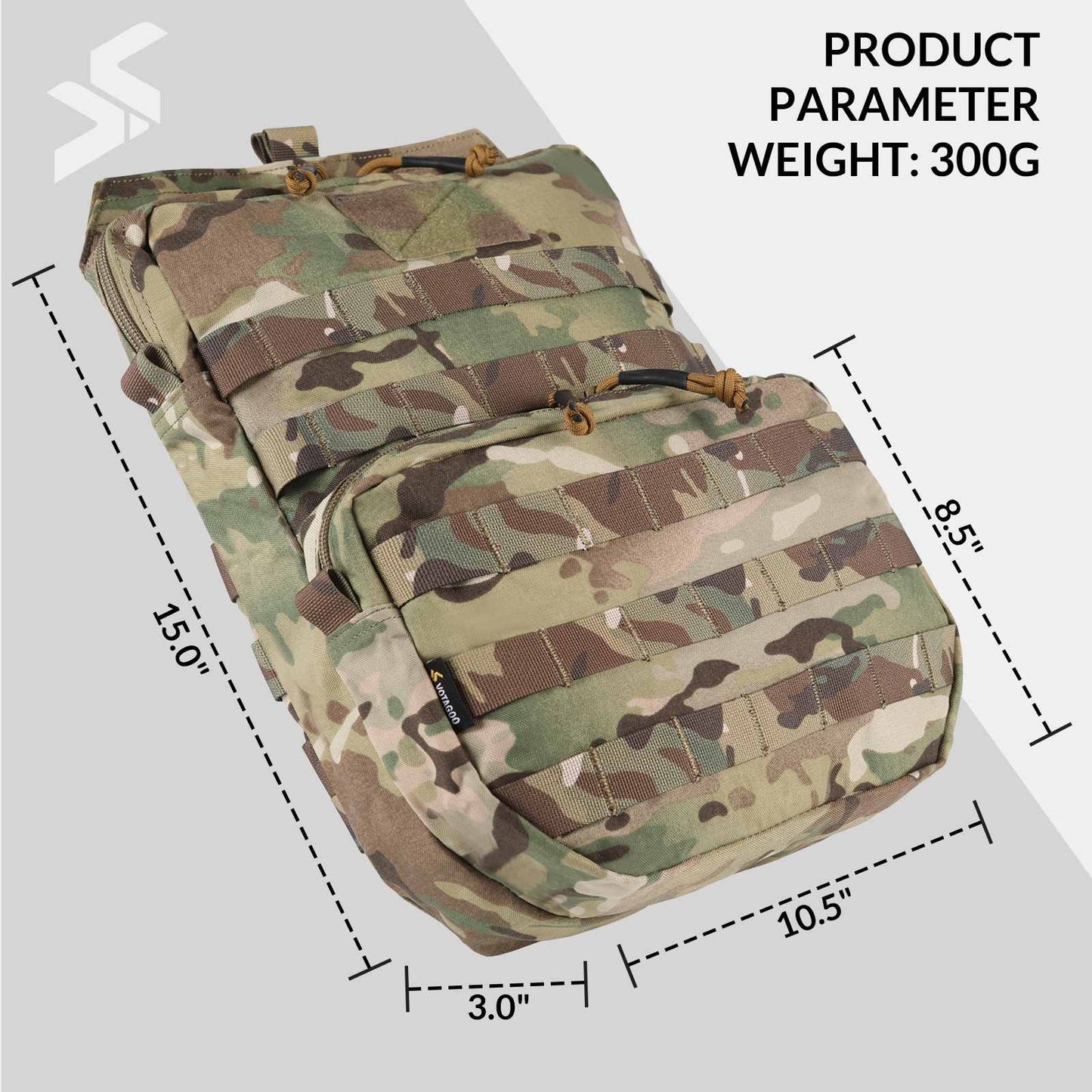 Tactical Molle Hydration Pack 3L Hydration Carrier Pack Water Reservoir Bag