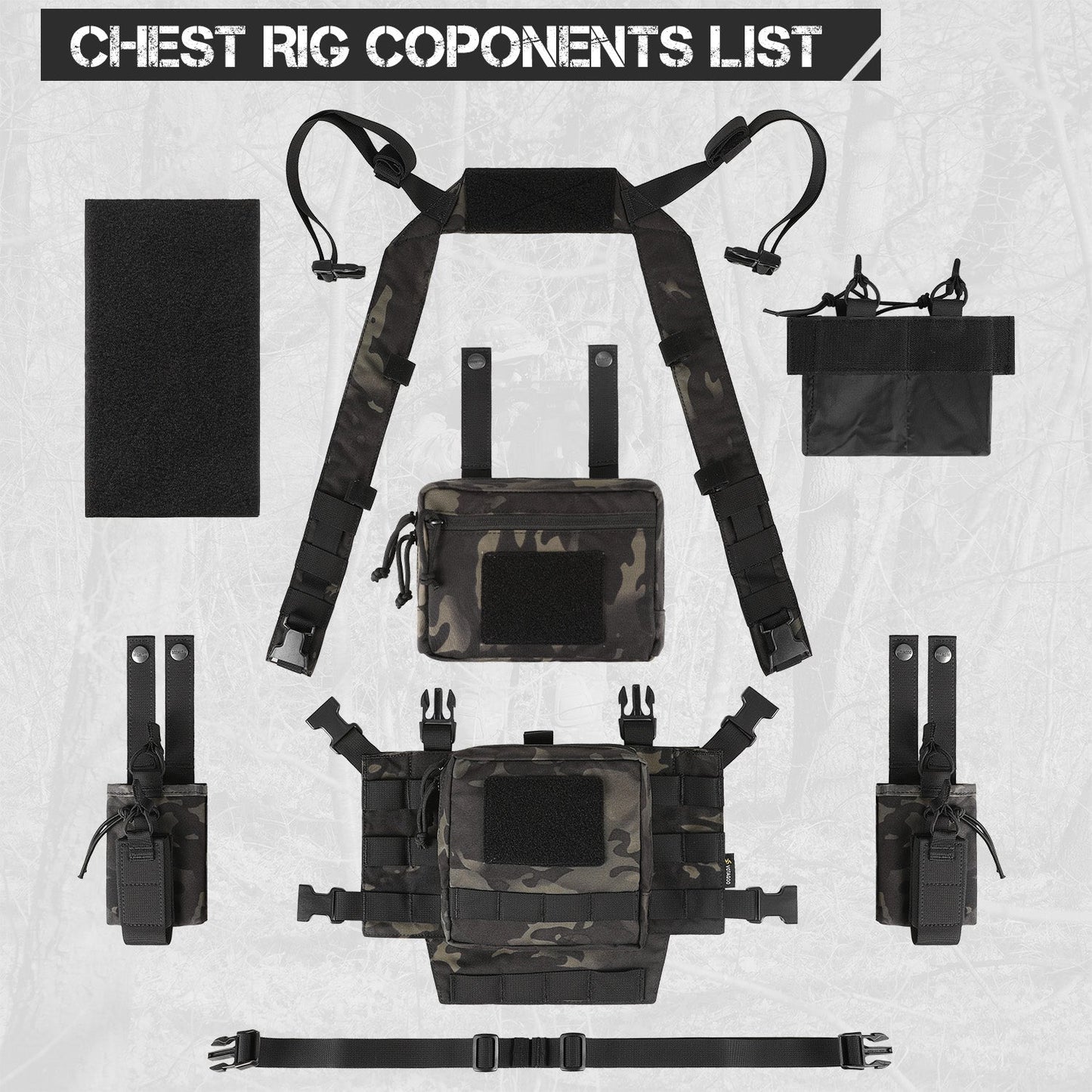 Votagoo Adjustable & Detachable Tactical Chest Rig