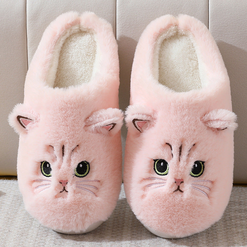 Cartoon Couple Kitty Cotton Slippers