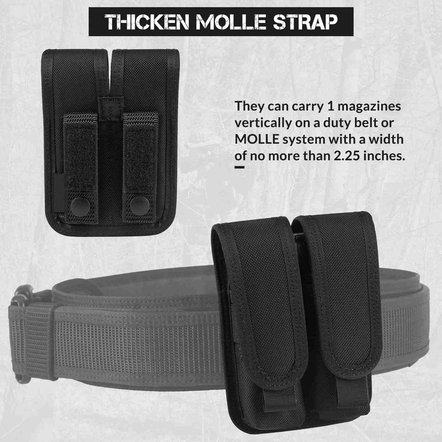Votagoo Single Double Nylon Mag Pouch for Duty Belt Pistol Magazine Holster