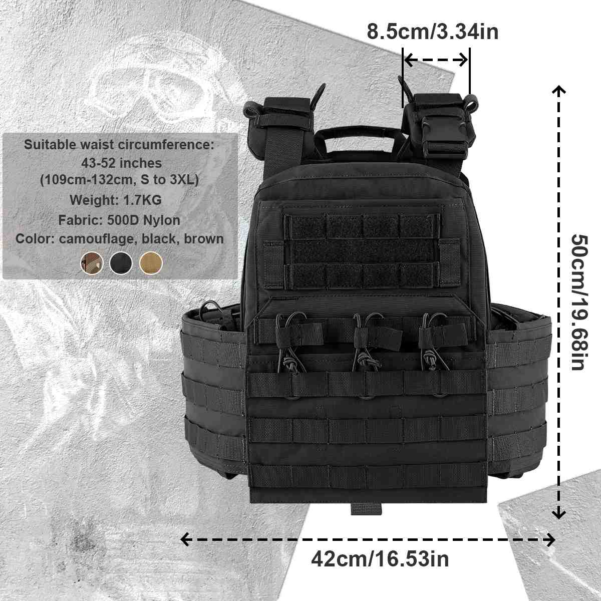 Votagoo Combat Tactical Vest CPC Military Plate Carrier Vest