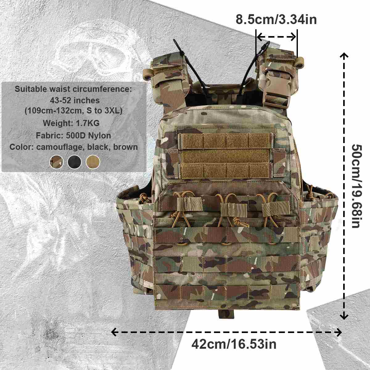 Votagoo Combat Tactical Vest CPC Military Plate Carrier Vest