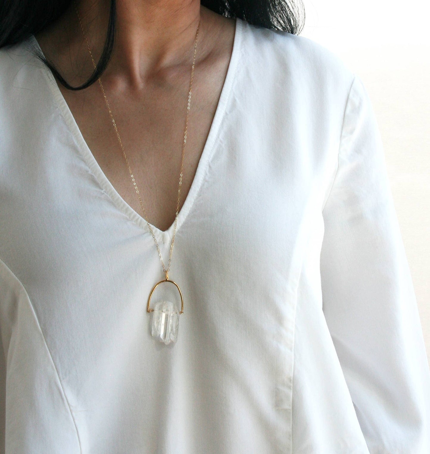 Triple Crystal Arch Necklace