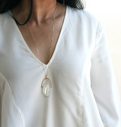 Triple Crystal Arch Necklace