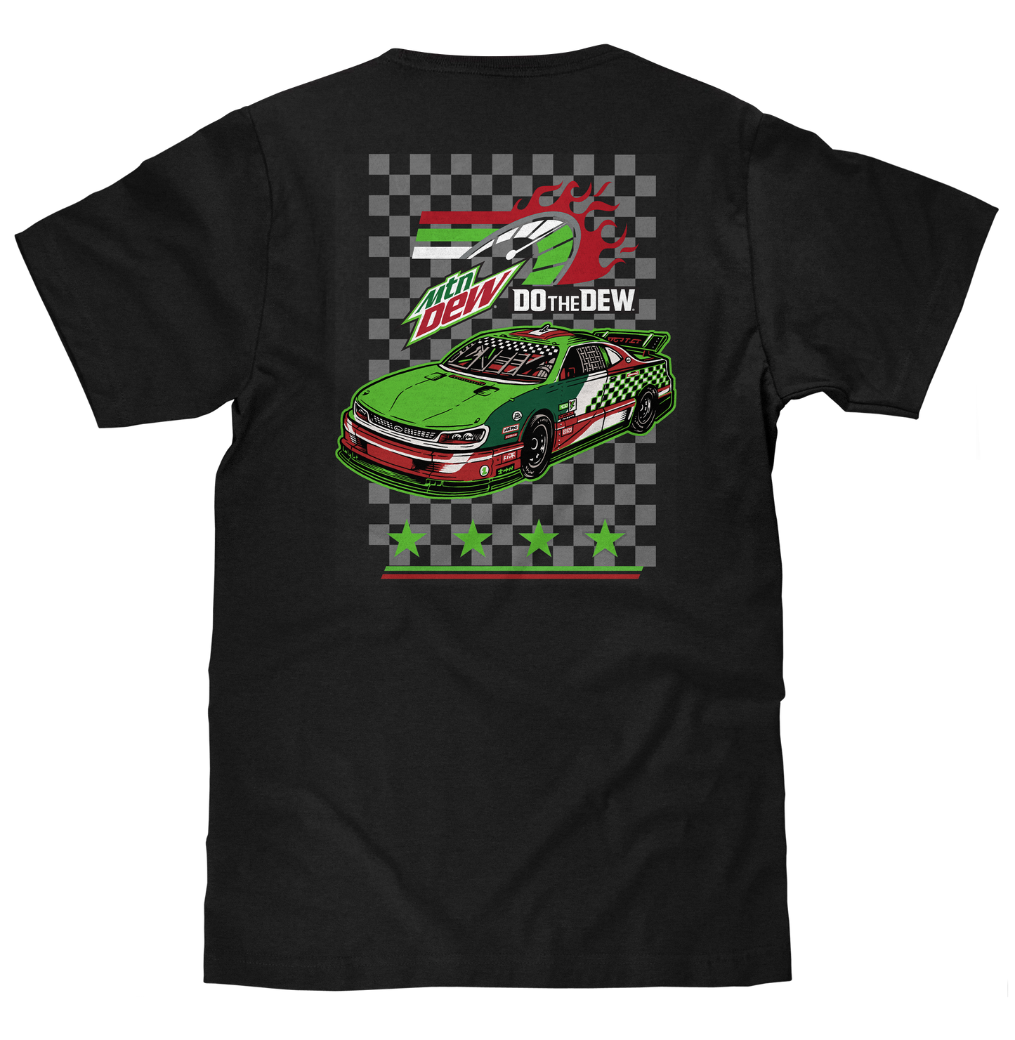 Mountain Dew Racing Front and Back T-Shirt - Black