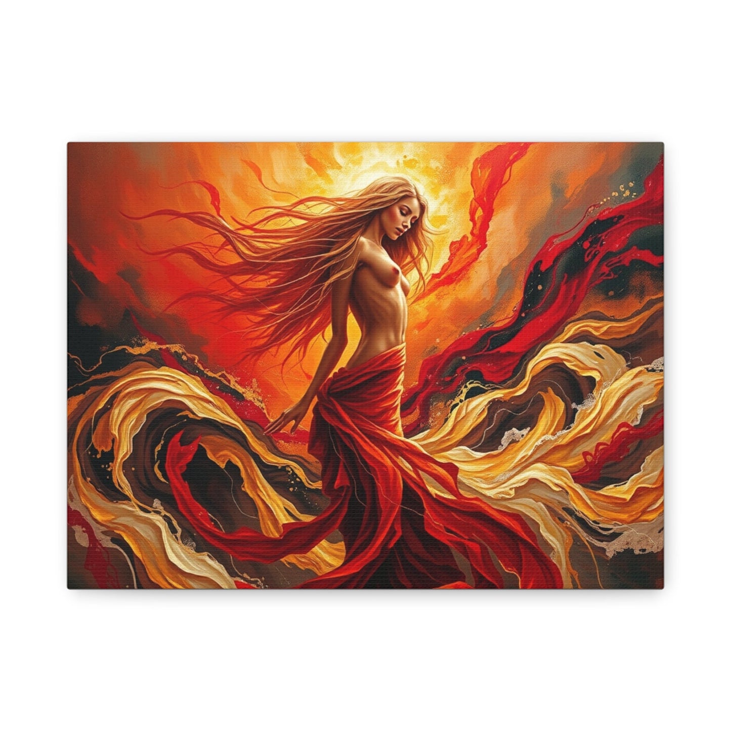 Red Goddess Stretched Canvas Art Print
