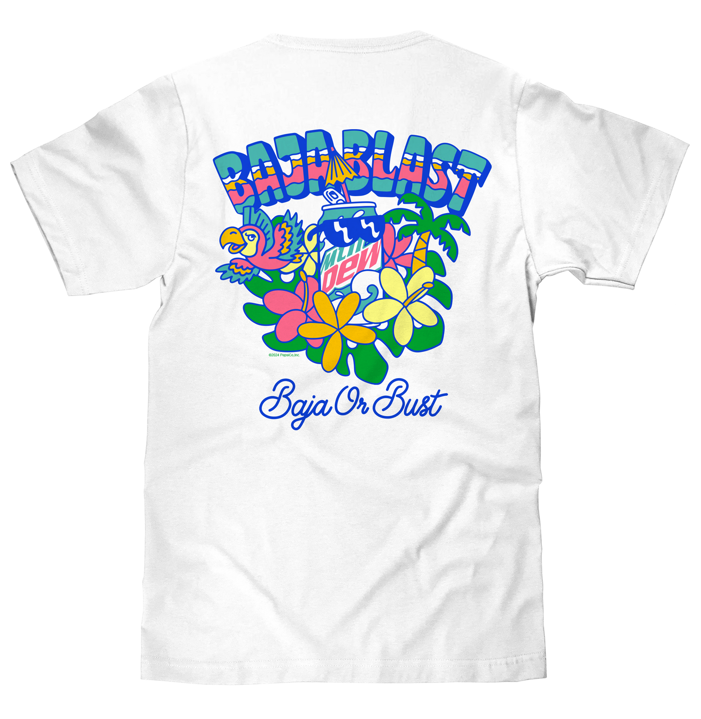 Mtn Dew Baja Blast Soda Tropical T-Shirt - White