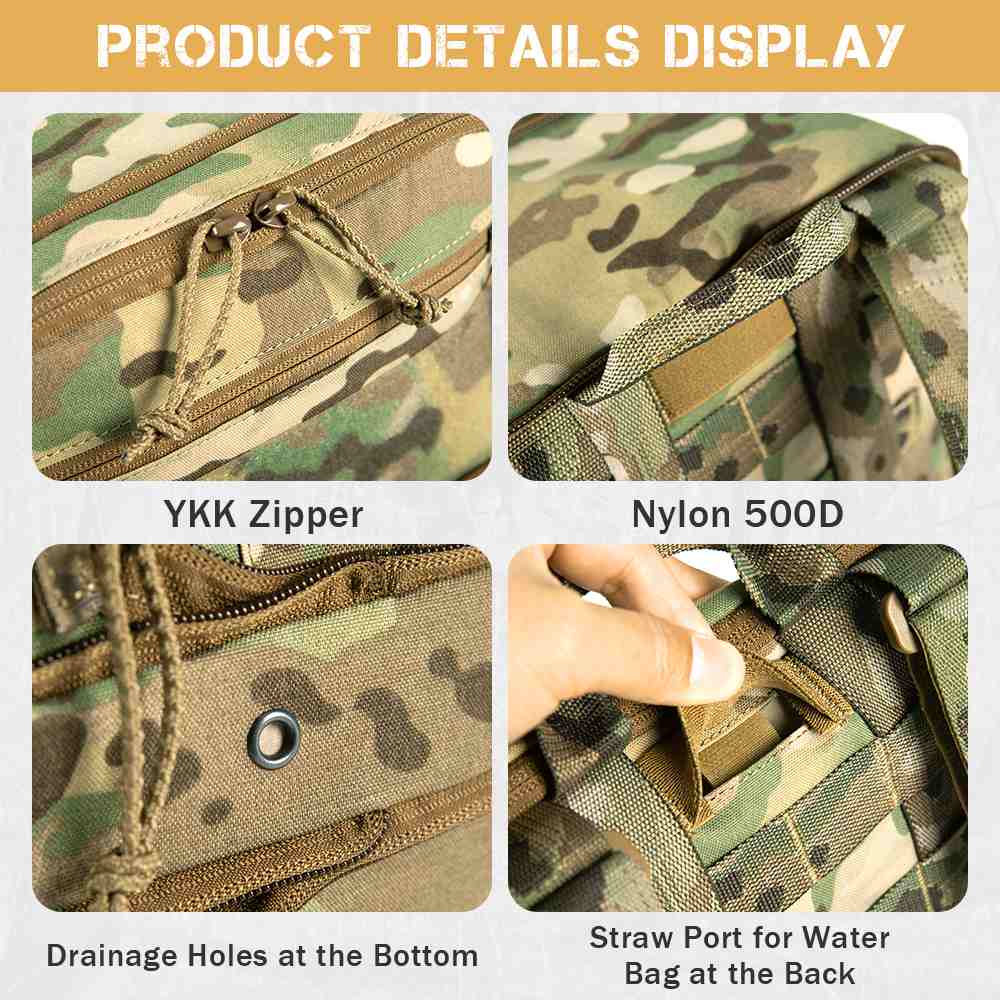 Votagoo D3 Flat Pack 2.0 Tactical Expandable Backpack Multi-purposed MOLLE Pack Camo