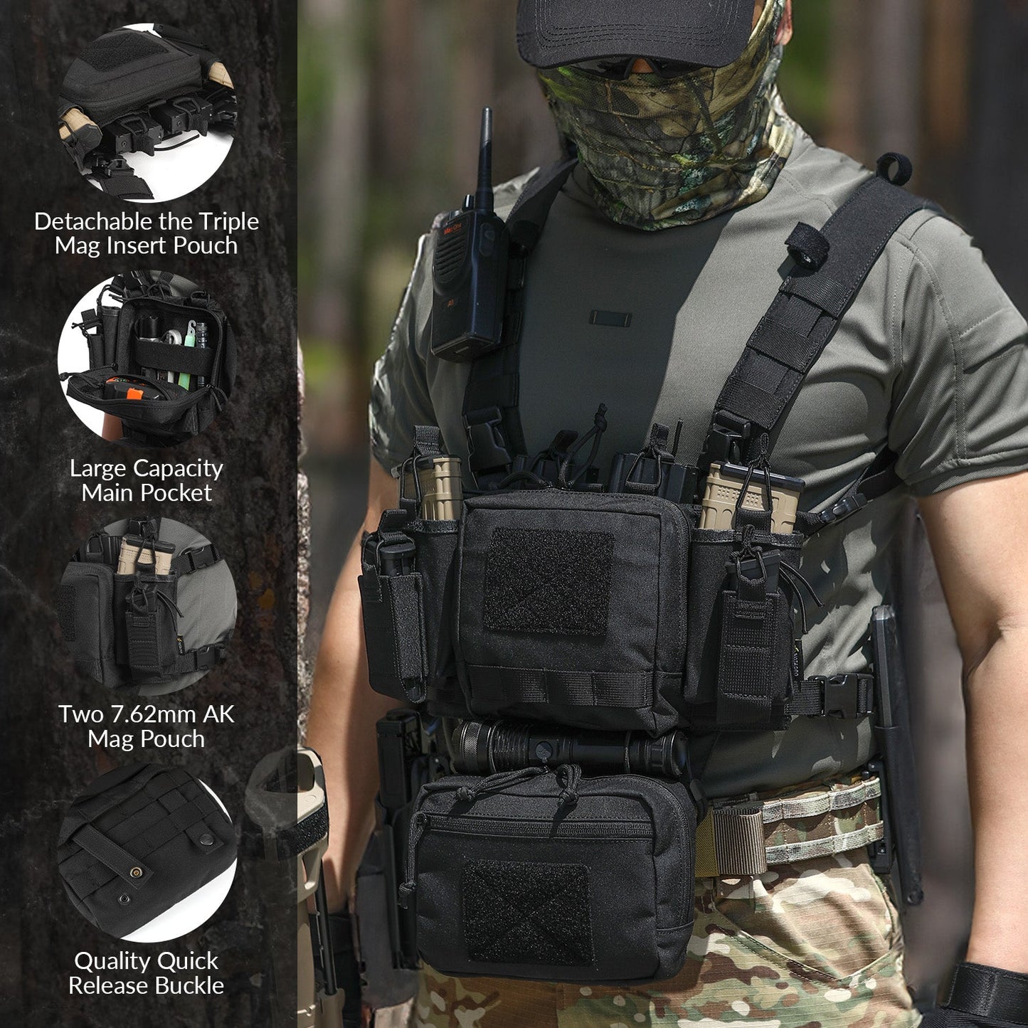 Votagoo Adjustable & Detachable Tactical Chest Rig