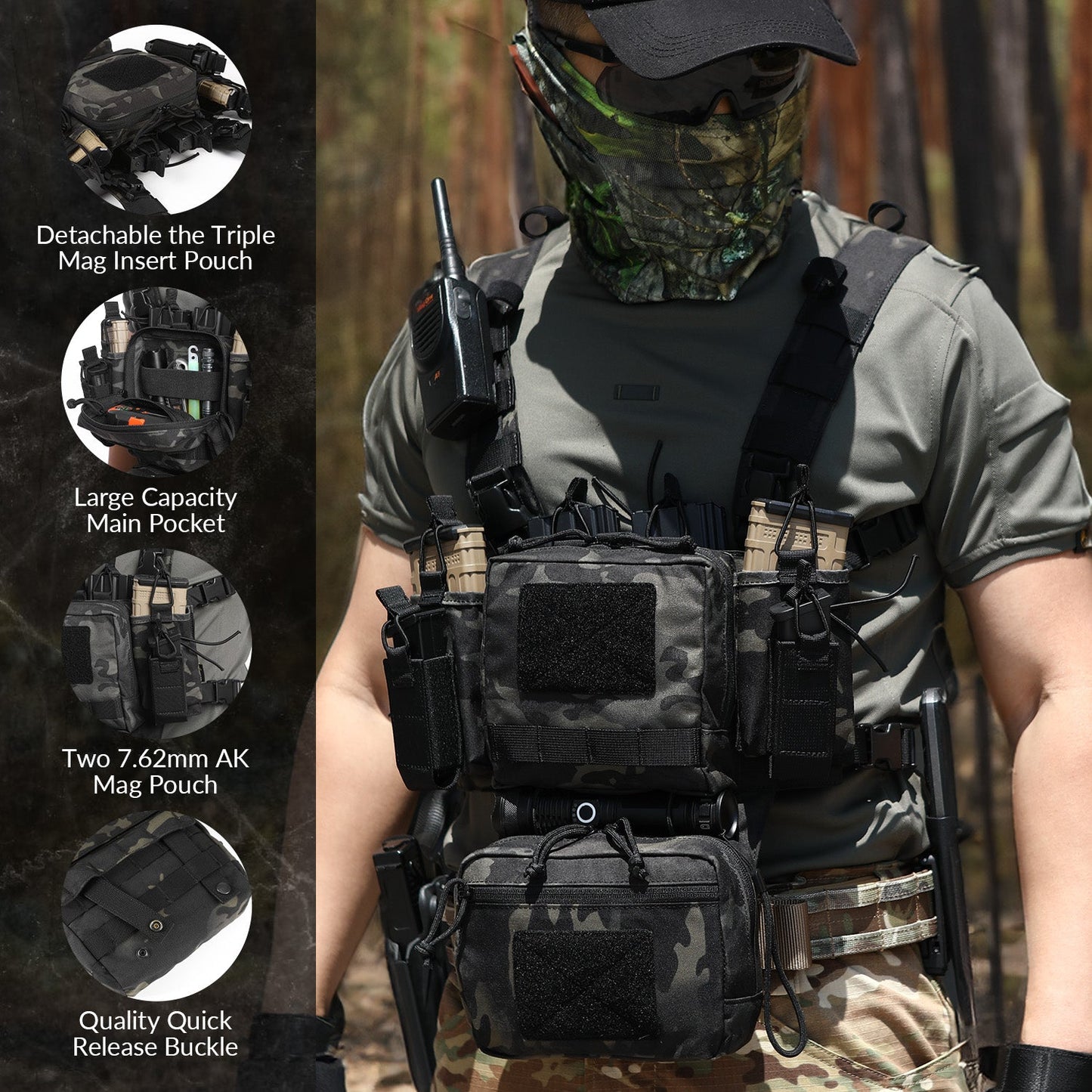Votagoo Adjustable & Detachable Tactical Chest Rig