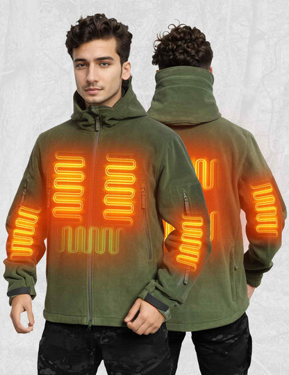 ANTARCTICA GEAR Fleece Heating Jacket, Fit Zip Hood Winter Jacket For Men