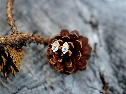 Rose Gold Herkimer Diamond Studs by Saressa