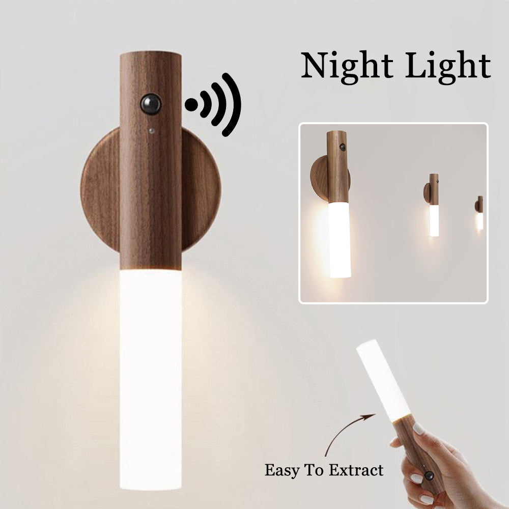 USB Magnetic Wood Motion Sensor Wall Lamp