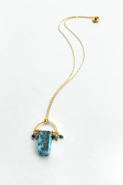 Raw Larimar Pendant Necklace