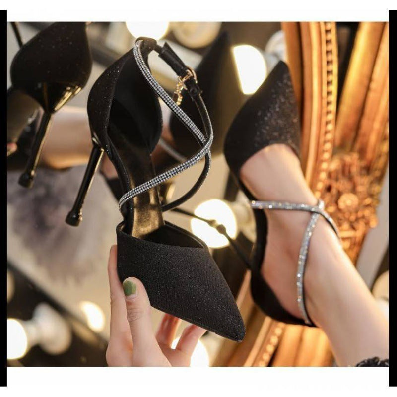 Women's Rubber Leather High Heels - Convenient store