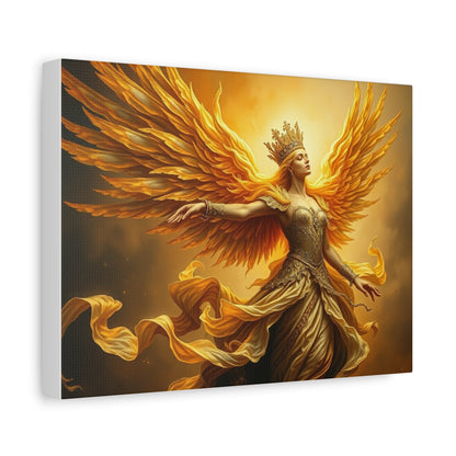 Golden Angel Canvas Art, Inspirational Wall Decor, Owning Your Power, Home Office Decoration, Gift for Her, Fantasy Artwork