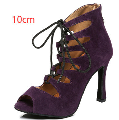 Black And Red Medium High Heels Soft Sole Modern Dance - Convenient store