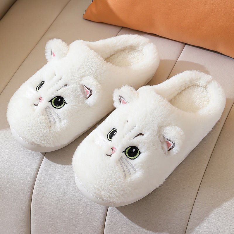 Cartoon Couple Kitty Cotton Slippers