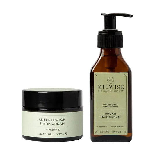 Oilwise Anti Stretch Cream & Argan Hair Serum Set Convenient store