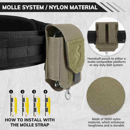 Votagoo Duty Handcuff Pouch – MOLLE Holster for Duty Belt