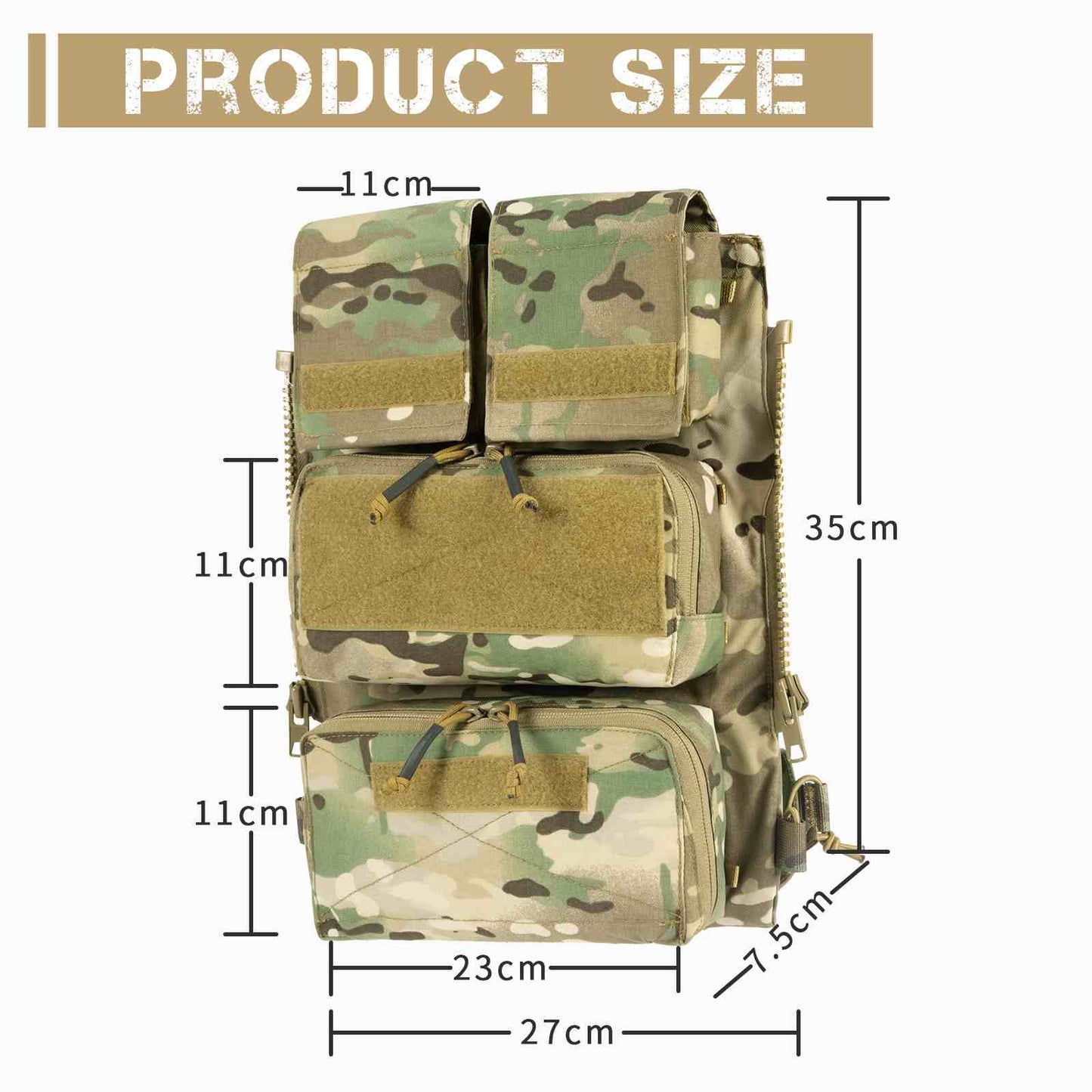 Votagoo Tactical Pouch Bag Zip on Panel Mag Pouch Zip Pouch for AVS JPC2.0 CPC Vest