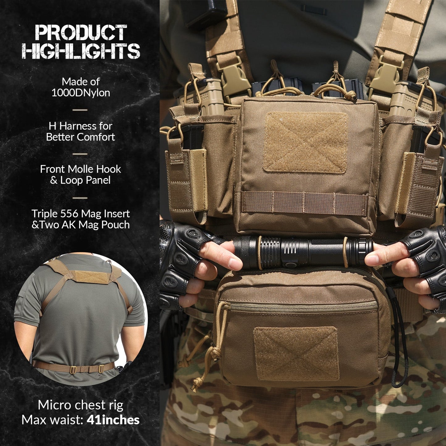Votagoo Adjustable & Detachable Tactical Chest Rig