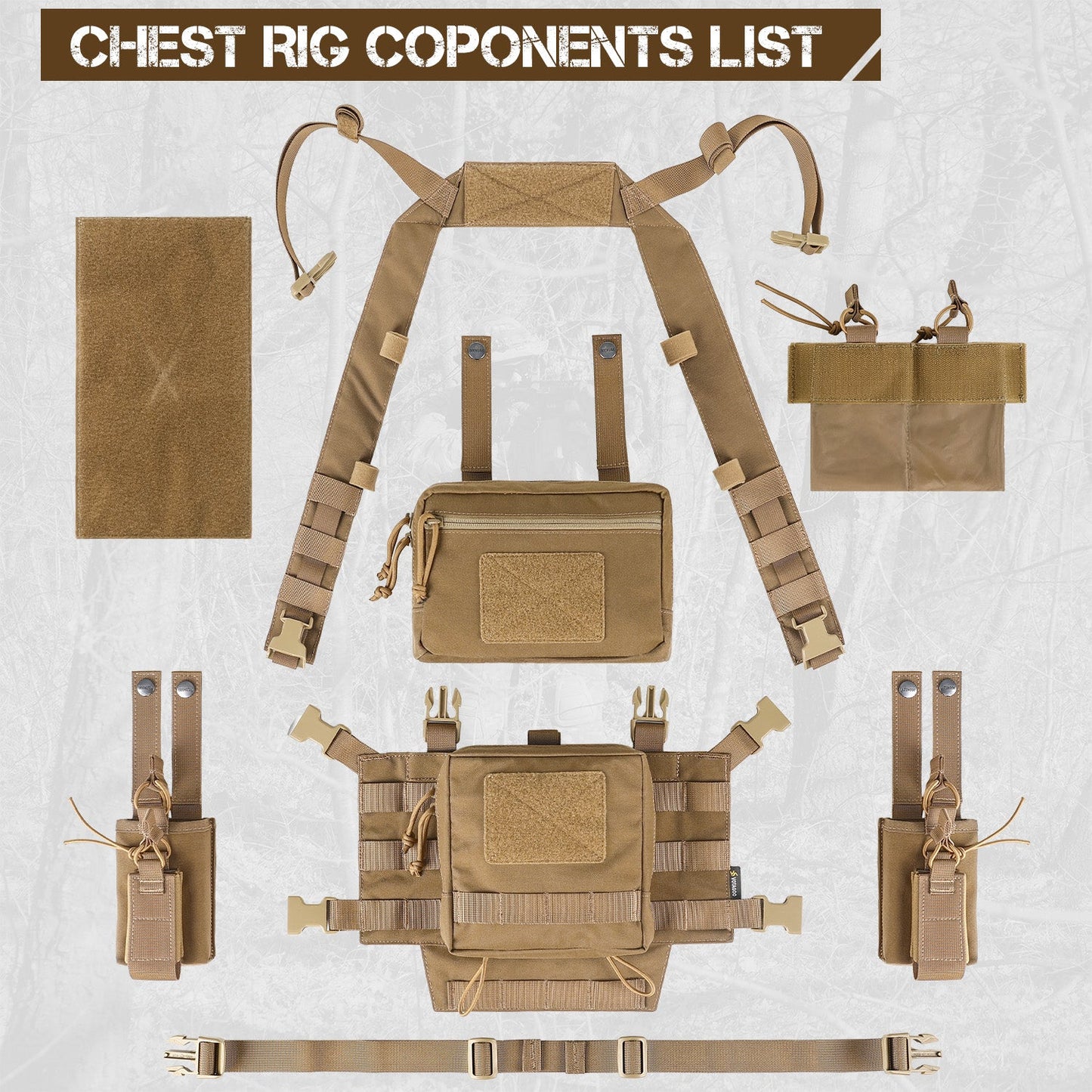 Votagoo Adjustable & Detachable Tactical Chest Rig