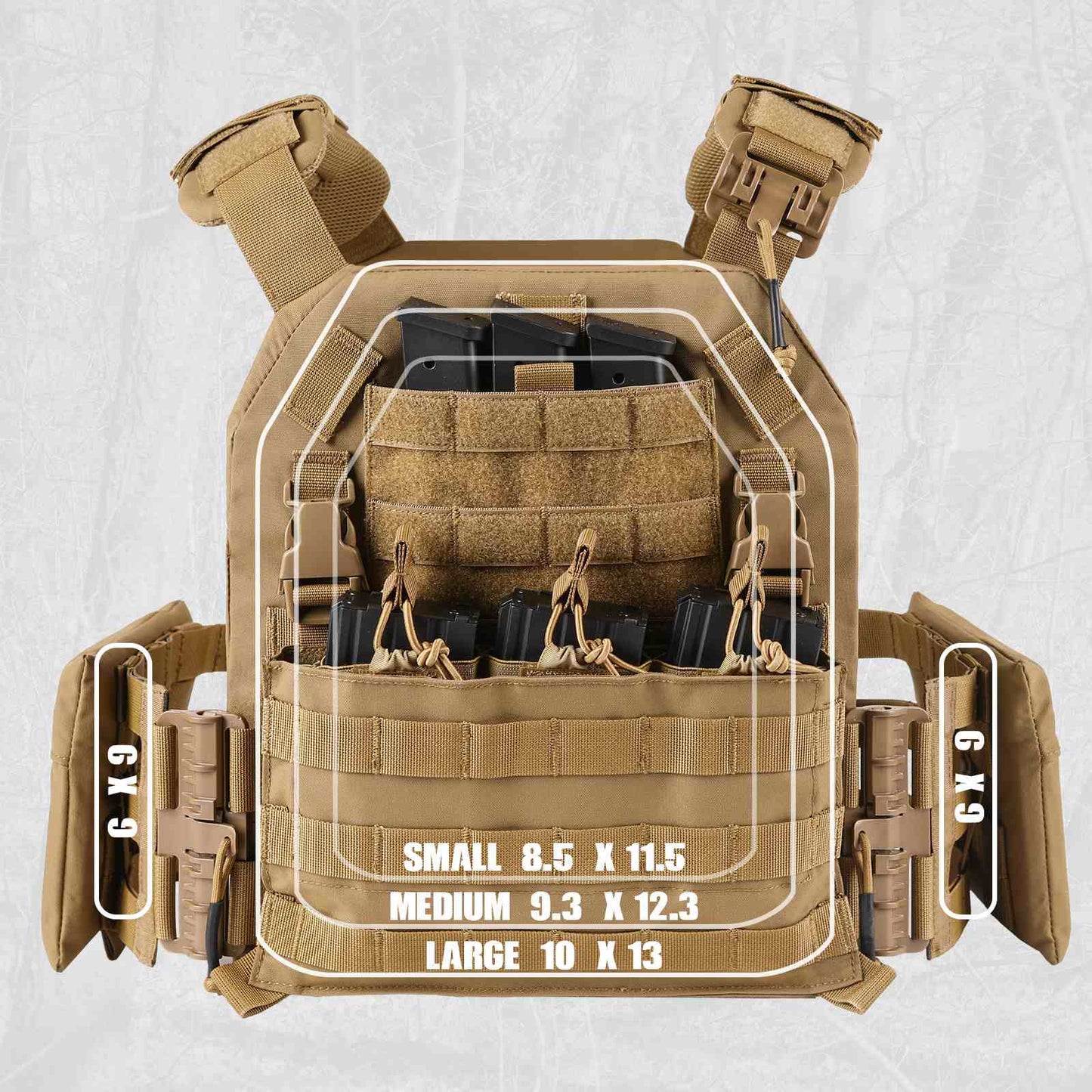 Votagoo Outdoor 1000D Nylon Tactical Combat Tactic Vest Plate Carrier