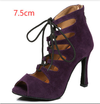 Black And Red Medium High Heels Soft Sole Modern Dance - Convenient store