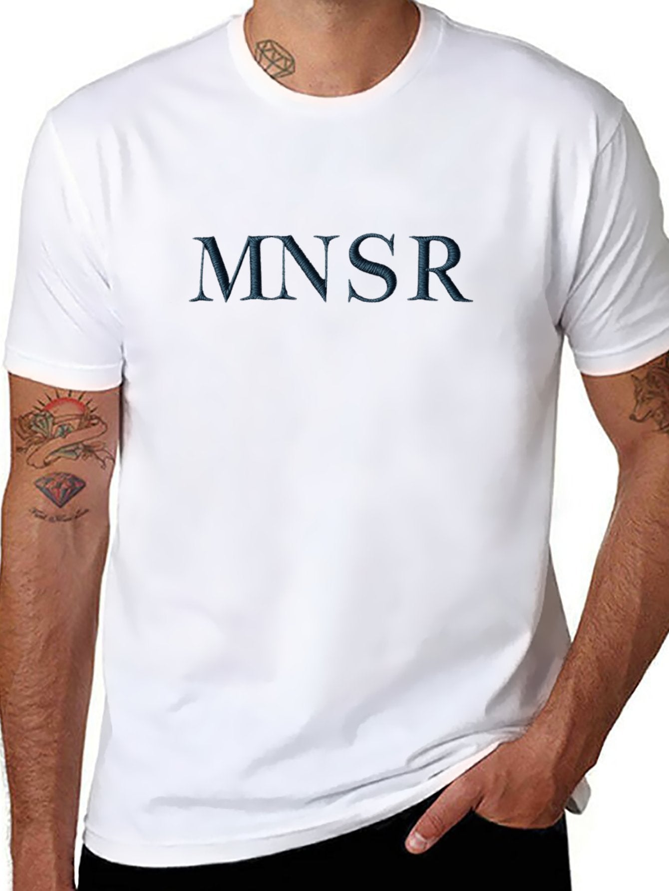 **SALE** Munsieur Men's Tee Cotton Signature Print Design "MNSR"