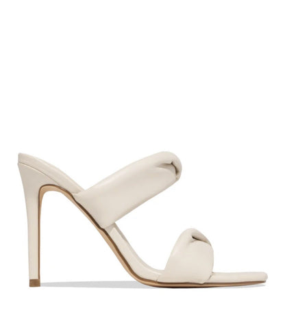 Square Toe Pleated High Heels