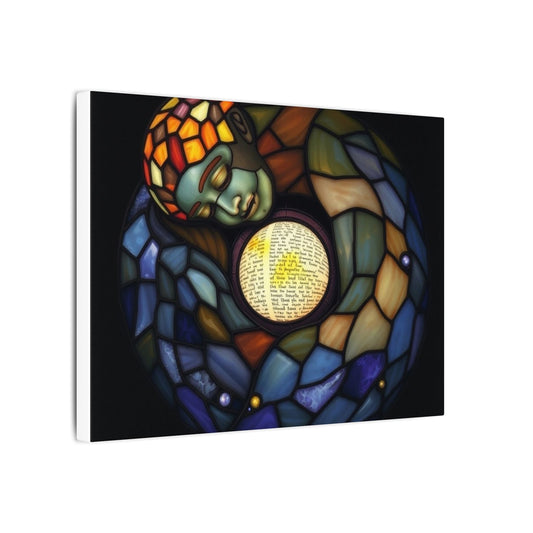 Stained Glass Canvas Art, Home Decor, Spiritual Wall Art, Gift for Meditation, Colorful Artwork for Living Room