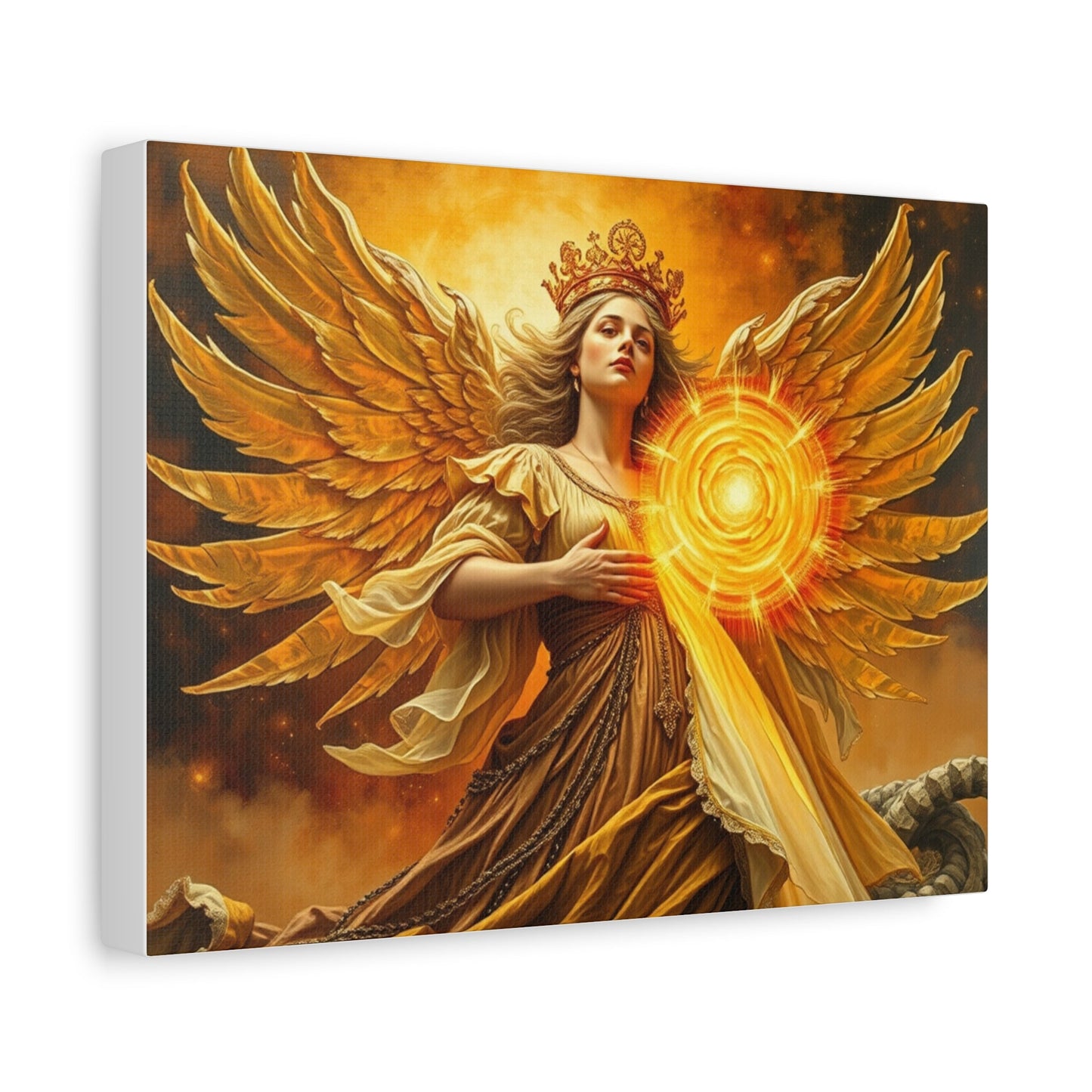 Divine Guardian Canvas Art, Inspirational Wall Decor, Angel Artwork, Spiritual Gift, Home Decoration, Religious Art