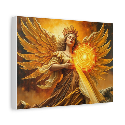 Divine Guardian Canvas Art, Inspirational Wall Decor, Angel Artwork, Spiritual Gift, Home Decoration, Religious Art