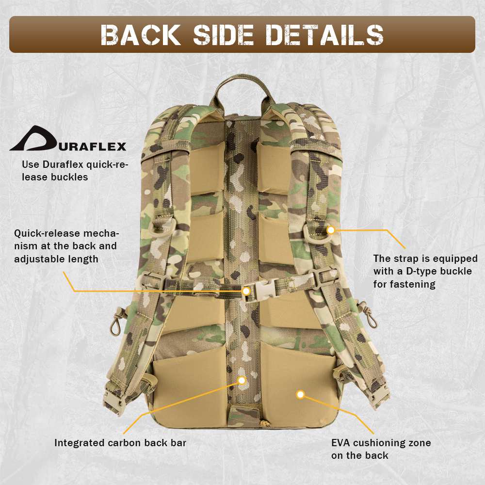 Votagoo 8005 Outdoor Combat Hiking Bag Camping Camouflage Tactical Backpack with Carbon Frame