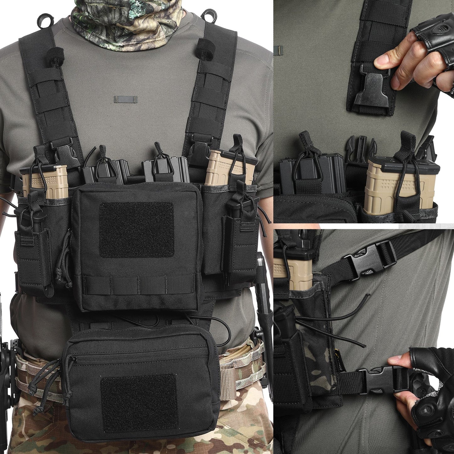 Votagoo Adjustable & Detachable Tactical Chest Rig