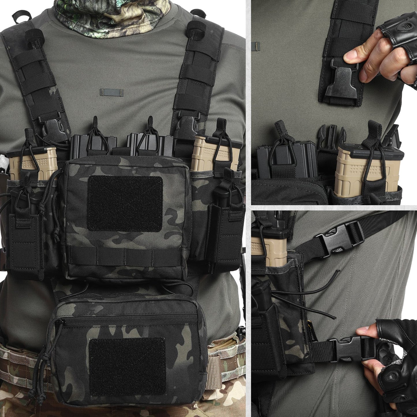 Votagoo Adjustable & Detachable Tactical Chest Rig