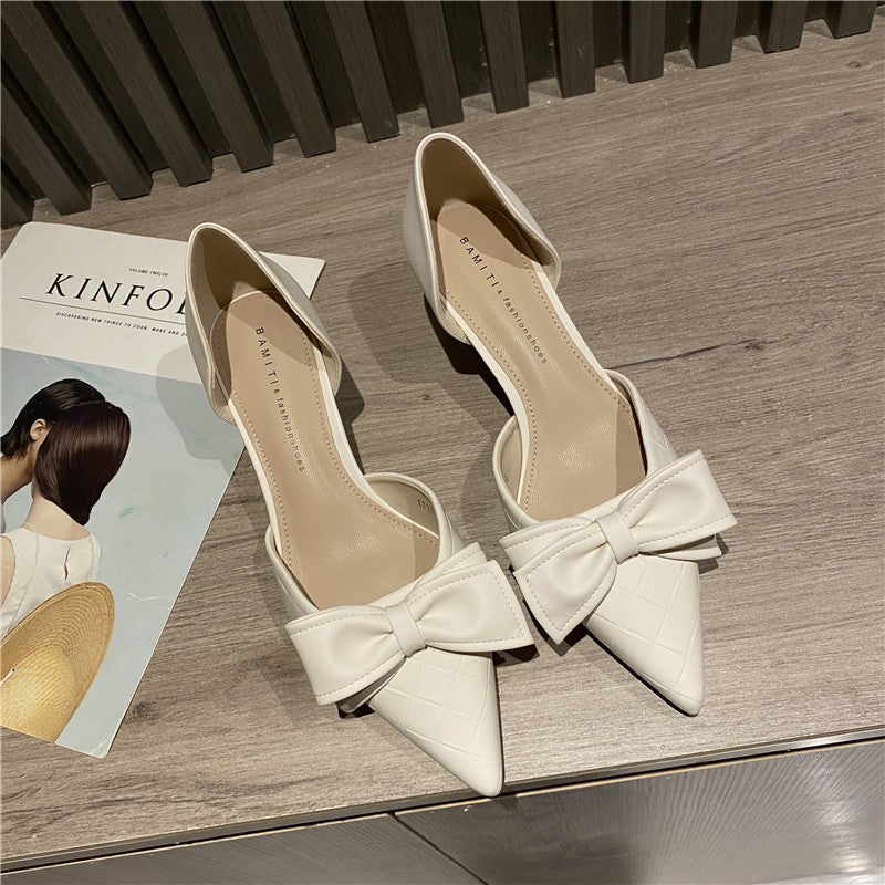 White French Small Heels High Heels Women's Wedding Shoes - Convenient store