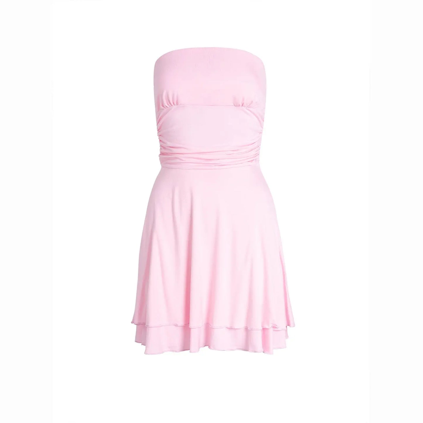 Y2K Tube-top Short Dress Summer Sexy Pleated Tight Dresses For Womens Clothing Convenient store