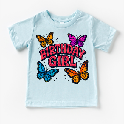 Girls Butterfly Birthday Shirt - Girls Birthday Tee - Convenient store