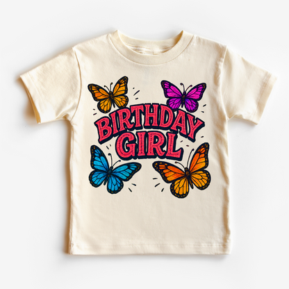 Girls Butterfly Birthday Shirt - Girls Birthday Tee - Convenient store