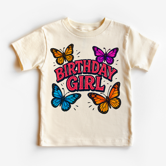 Girls Butterfly Birthday Shirt - Girls Birthday Tee - Convenient store
