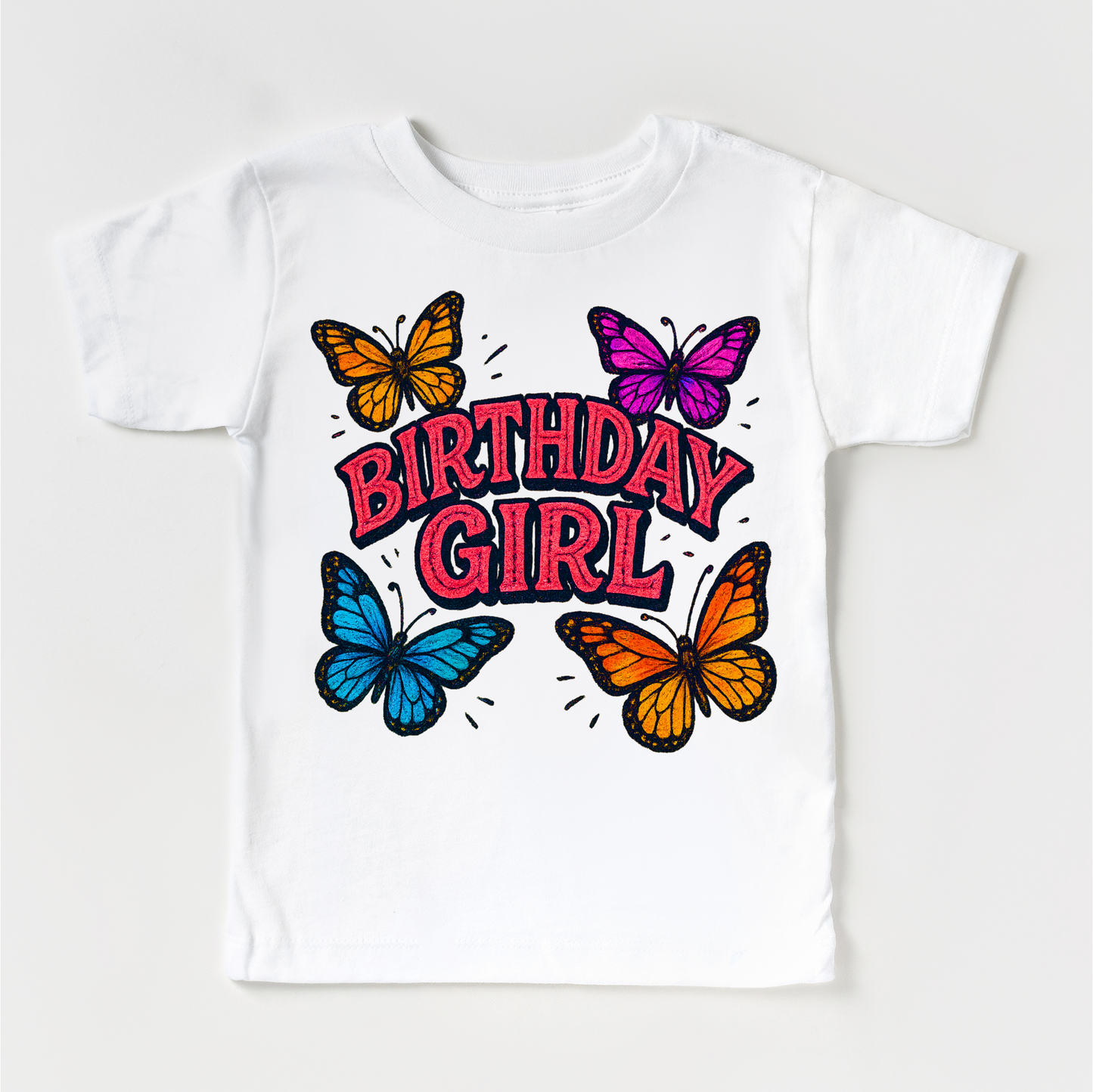 Girls Butterfly Birthday Shirt - Girls Birthday Tee - Convenient store