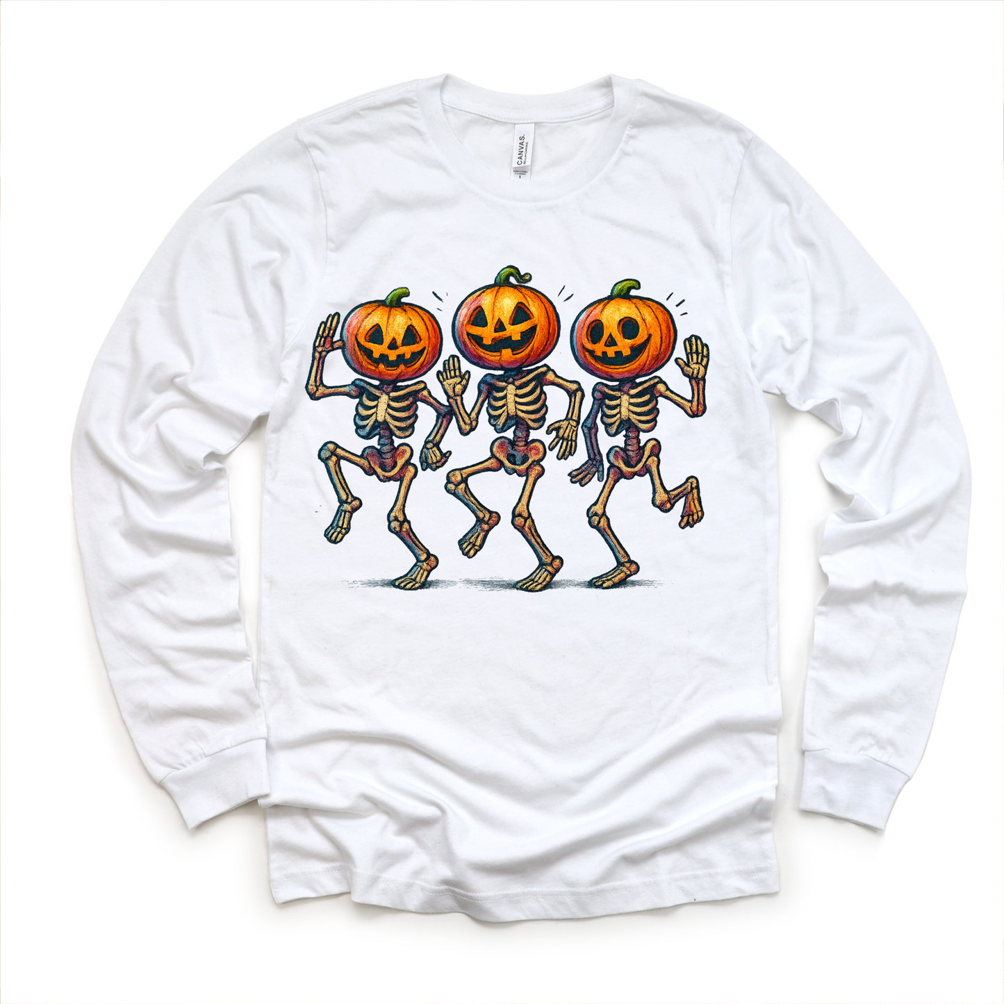 Dancing Skeleton pumpkin Heads Shirt - Halloween Tee - Convenient store