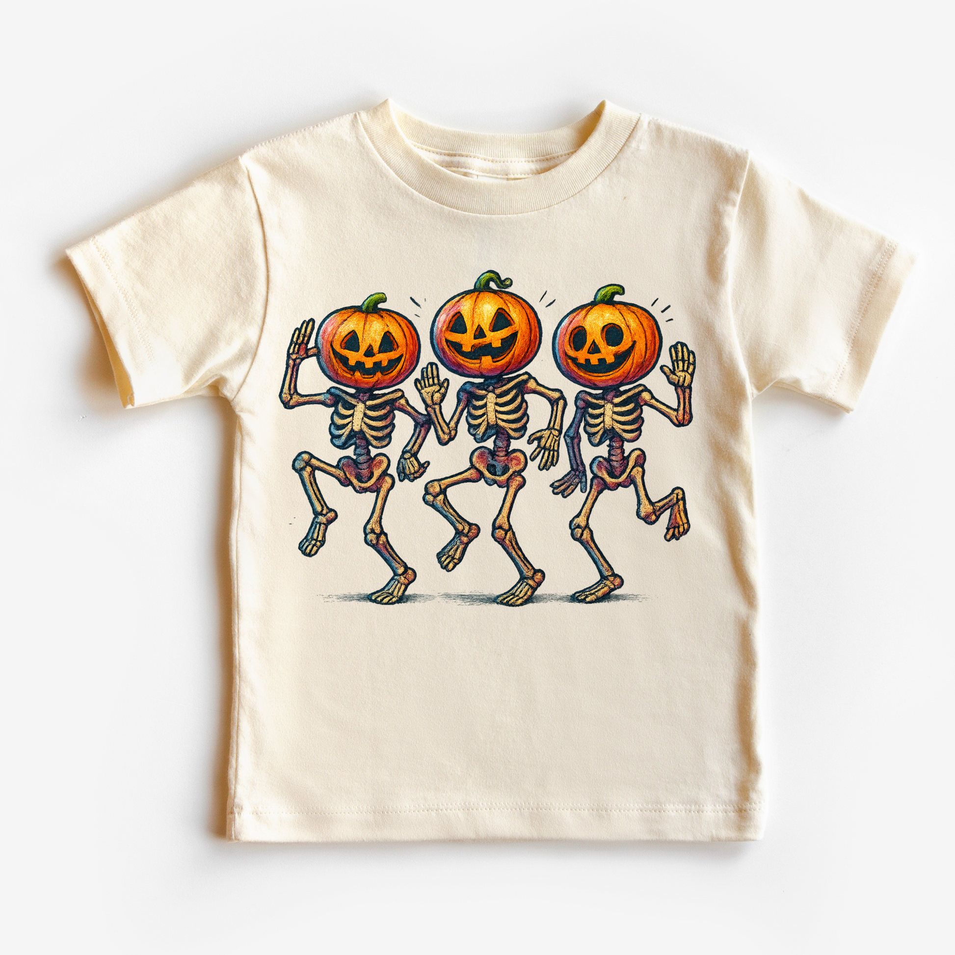 Dancing Skeleton pumpkin Heads Shirt - Halloween Tee - Convenient store