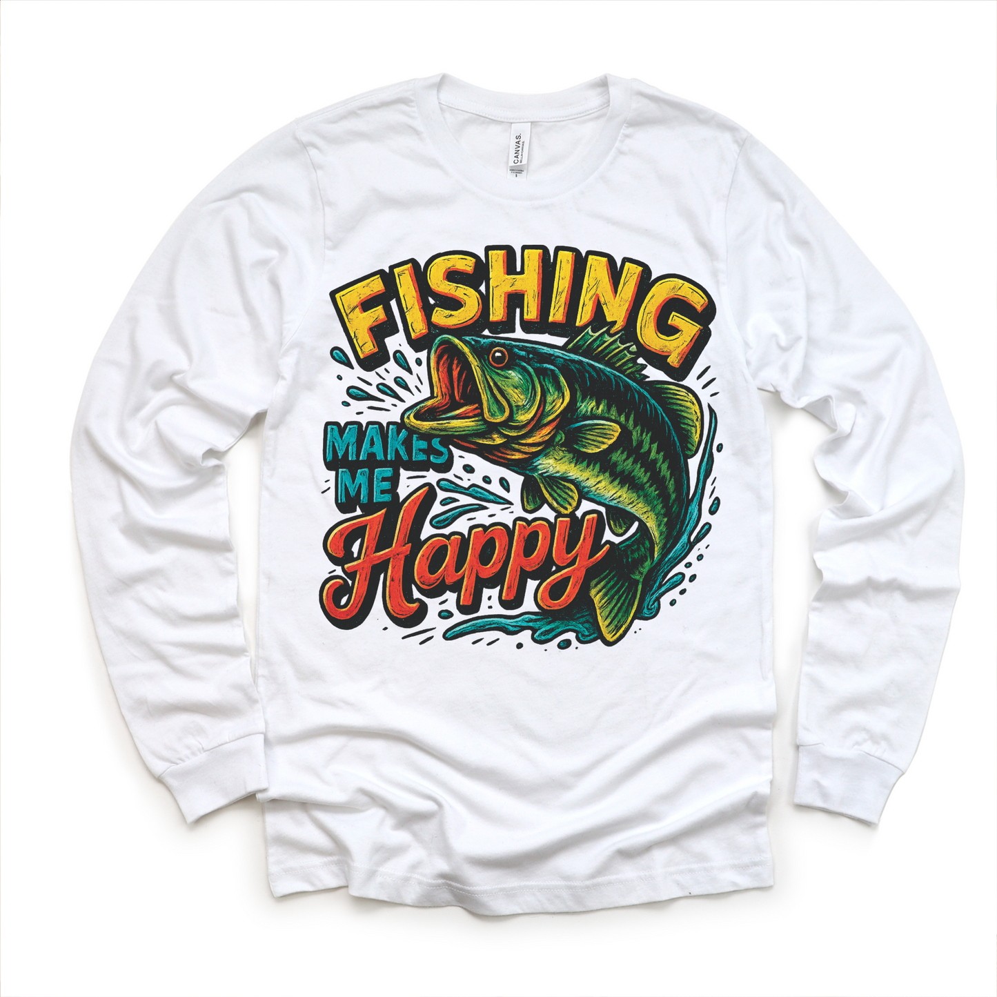 Fishing Make Me Happy Shirt - Bass Fishing Outdoors Tee - Convenient store