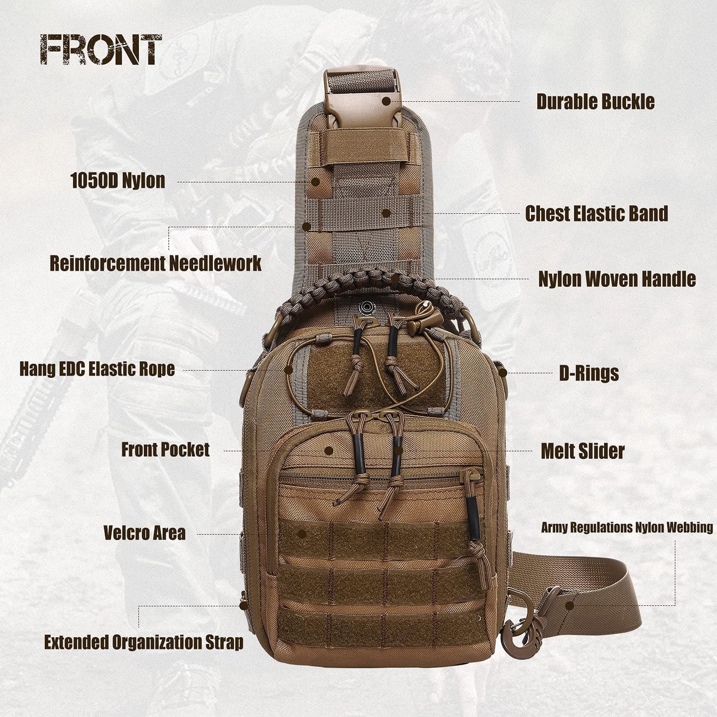 Military Anti-Cut Waterproof Tactical Range Sling Bag