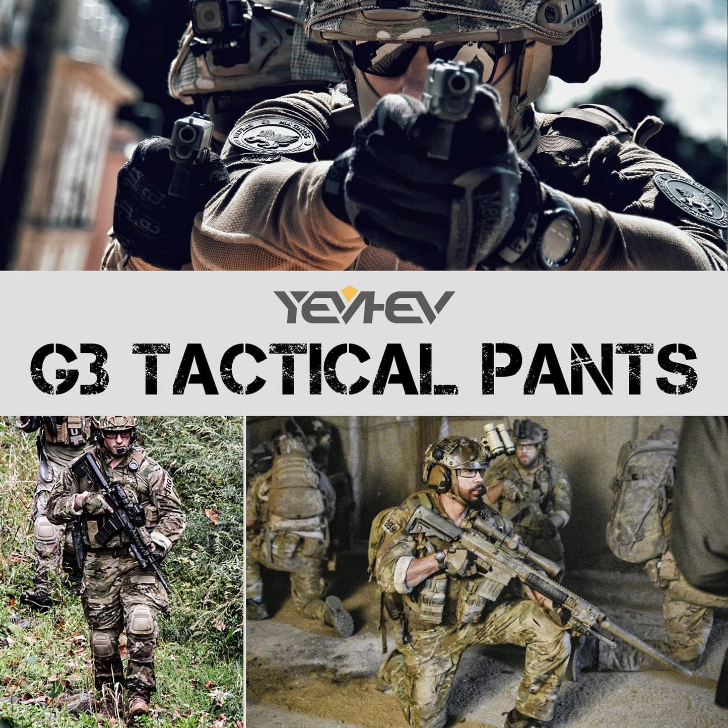 Army Tactical Desert Combat Pants with Knee Pads - G3