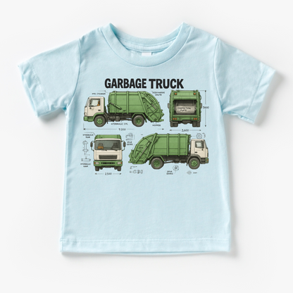 Garbage Truck Blueprints Shirt - Fun Garbage Truck Tee - Convenient store