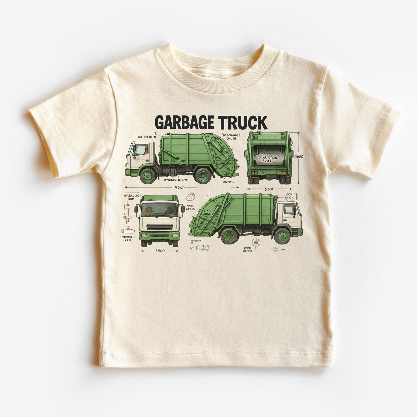 Garbage Truck Blueprints Shirt - Fun Garbage Truck Tee - Convenient store